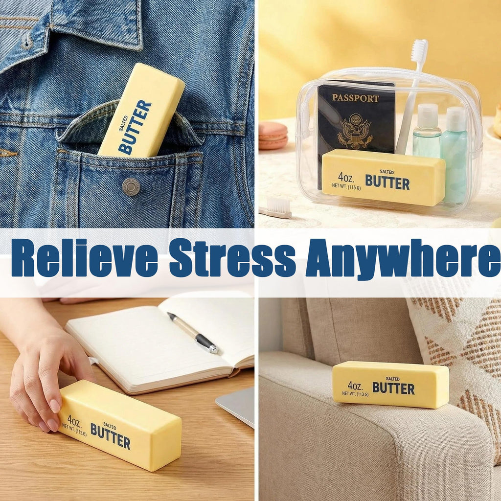 Dumwick Slow Rising Squishy Butter Stick (2 Pack) - Realistic Butter Shaped Squeeze Toy for Stress Relief