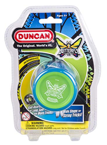 Duncan Butterfly XT Yo-Yo - Blue/Green Cap, Intermediate Ball Bearing String Trick Yo-Yo