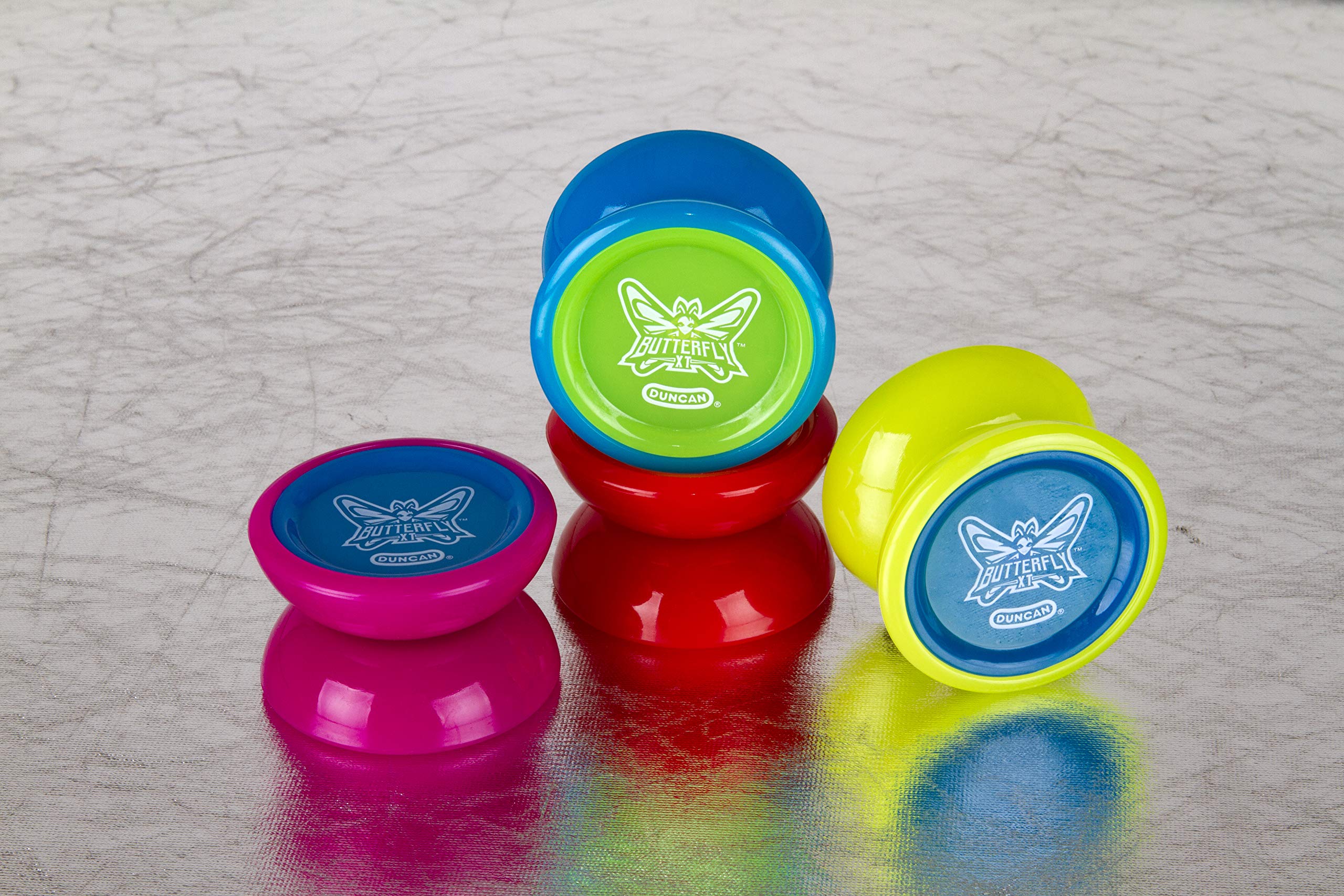 Duncan Butterfly XT Yo-Yo – Ball Bearing, Wide Shape, Purple/Blue, Intermediate Trick Yo-Yo