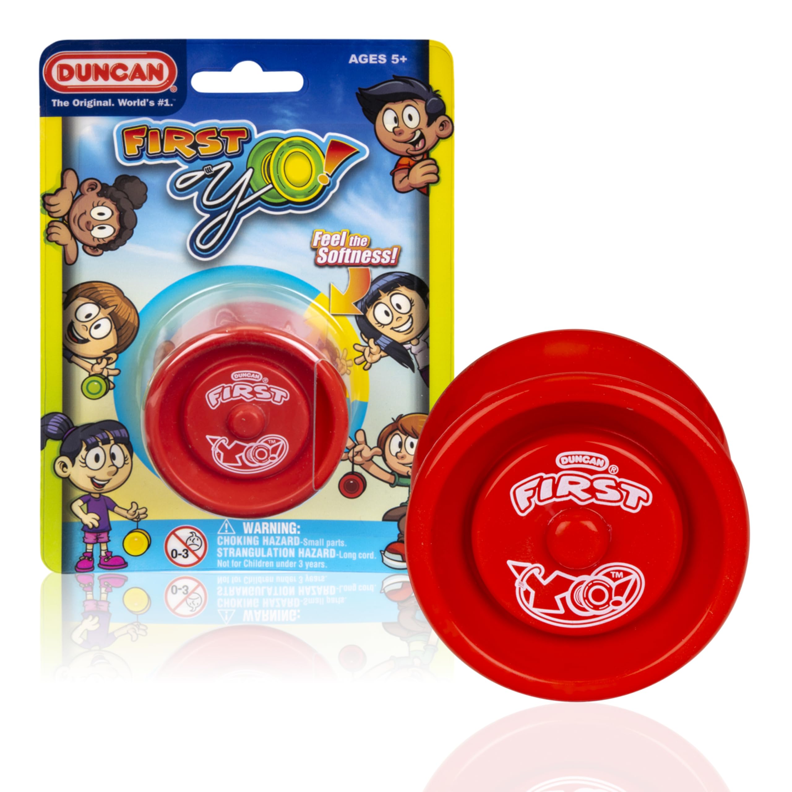 Duncan First Yo! Beginner Yo-Yo for Kids - Responsive Soft Silicone YoYo Toy, Red/Yellow