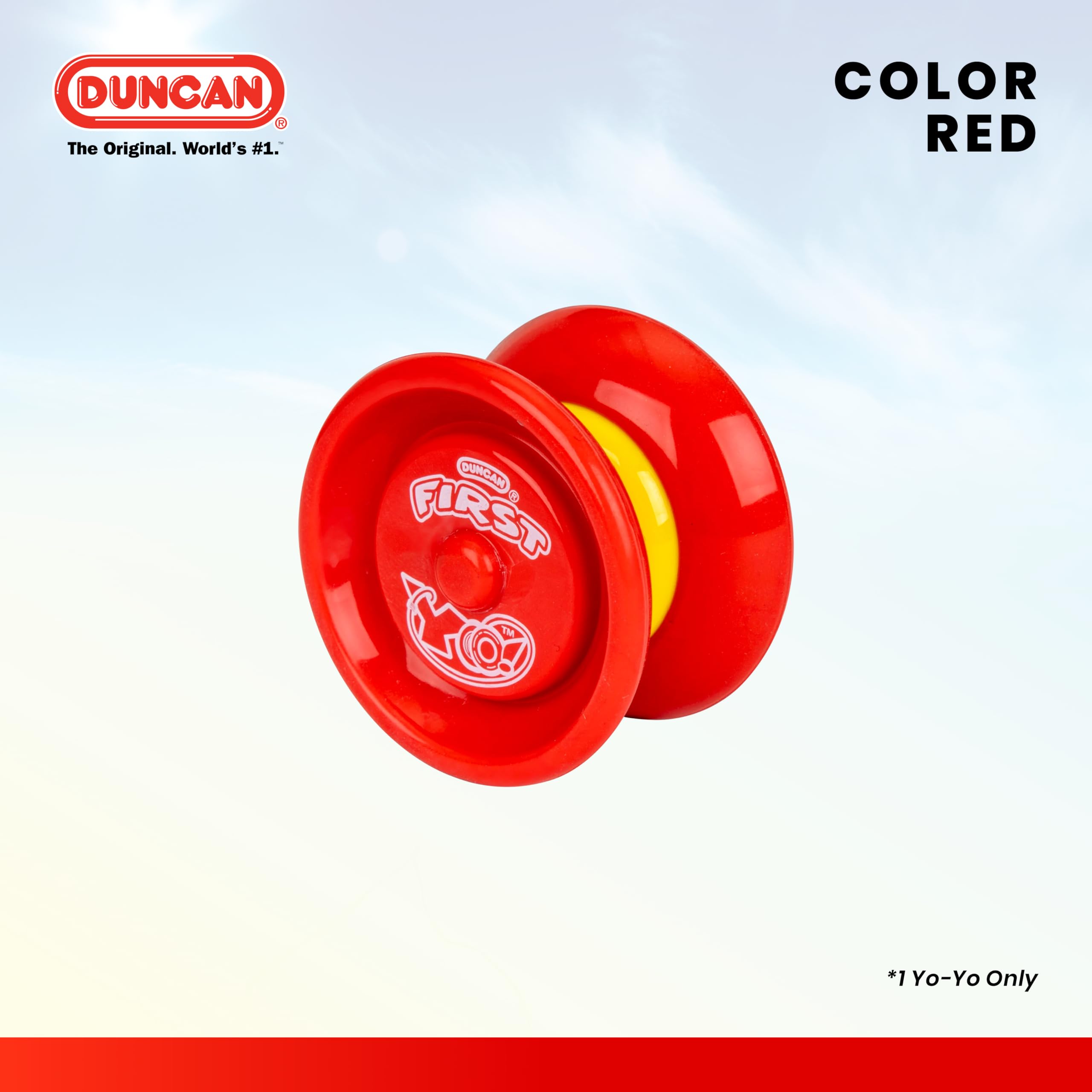 Duncan First Yo! Beginner Yo-Yo for Kids - Responsive Soft Silicone YoYo Toy, Red/Yellow
