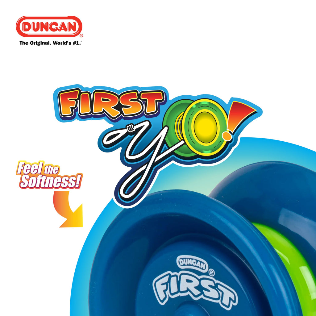 Duncan First Yo! Responsive Beginner Yo-Yo for Kids - Soft Silicone, Purple/Yellow