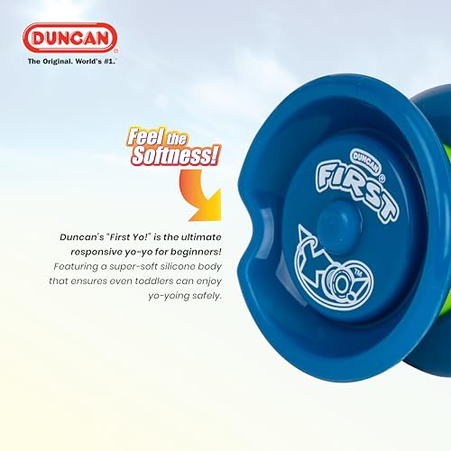 Duncan First Yo! Super-Soft Silicone Yo-Yo for Kids - Responsive Beginner Yo-Yo (Green/Yellow)