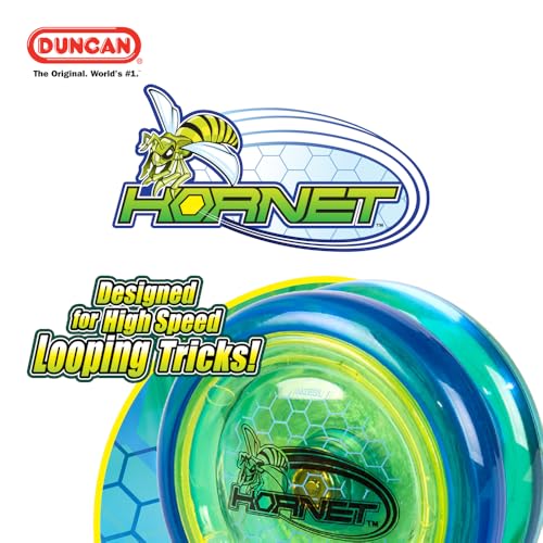 Duncan Hornet Pro Looping Yo-Yo - Blue with White Cap - Ball Bearing Axle