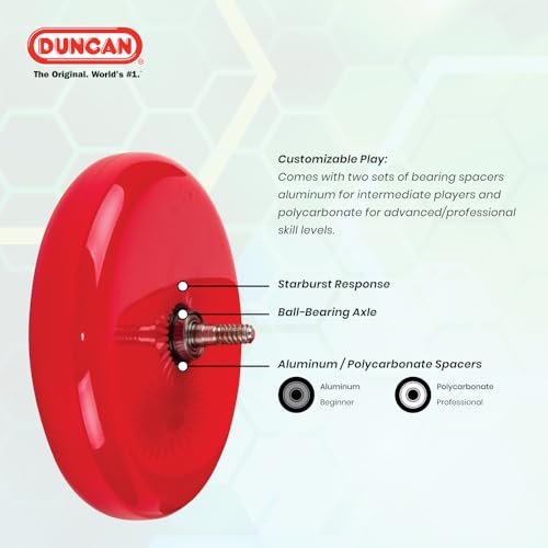 Duncan Hornet Pro Looping Yo-Yo – Blue with Yellow Caps, Ball-Bearing Axle, Intermediate Level
