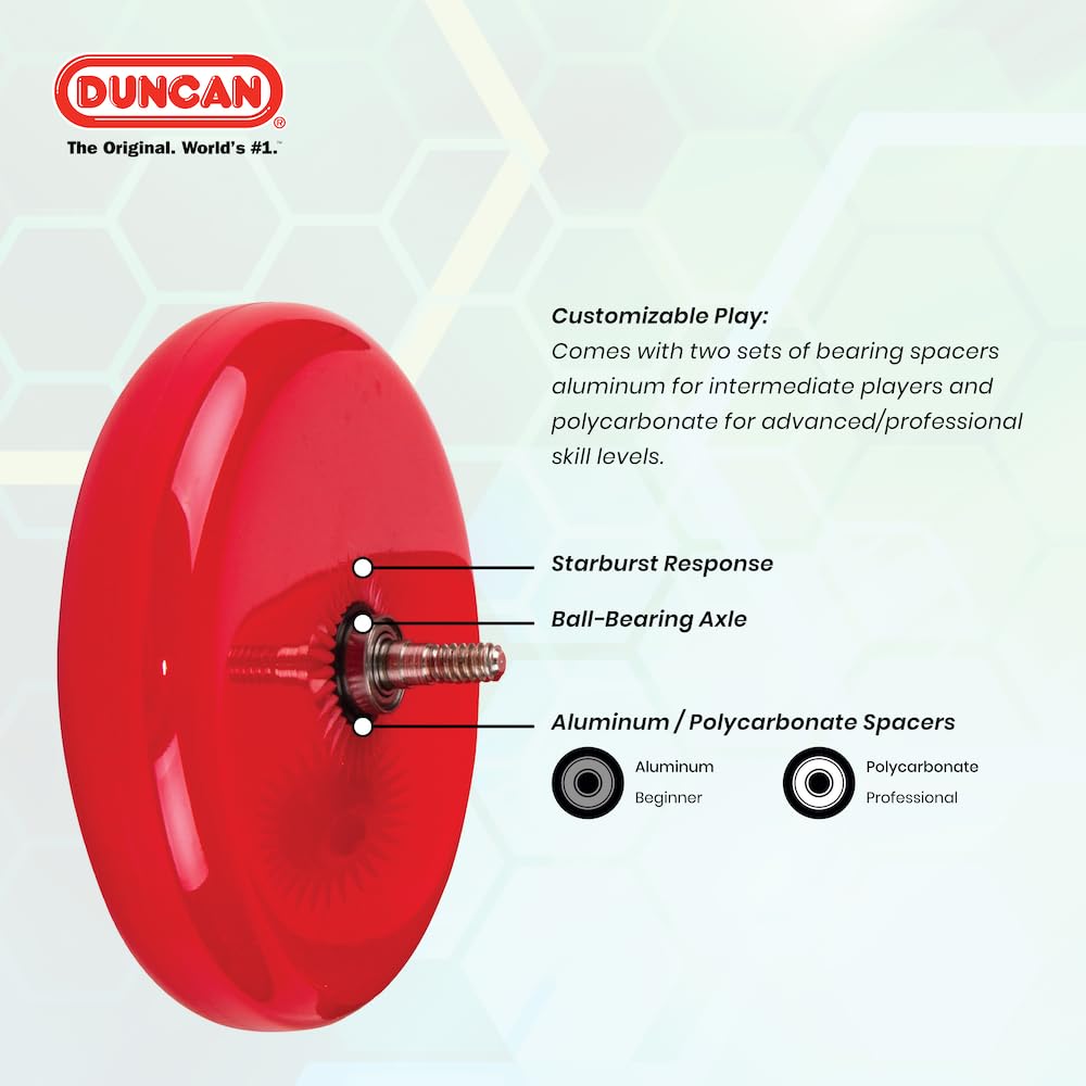 Duncan Hornet Pro Looping Yo-Yo – Blue with Yellow Caps, Ball-Bearing Axle, Intermediate Level