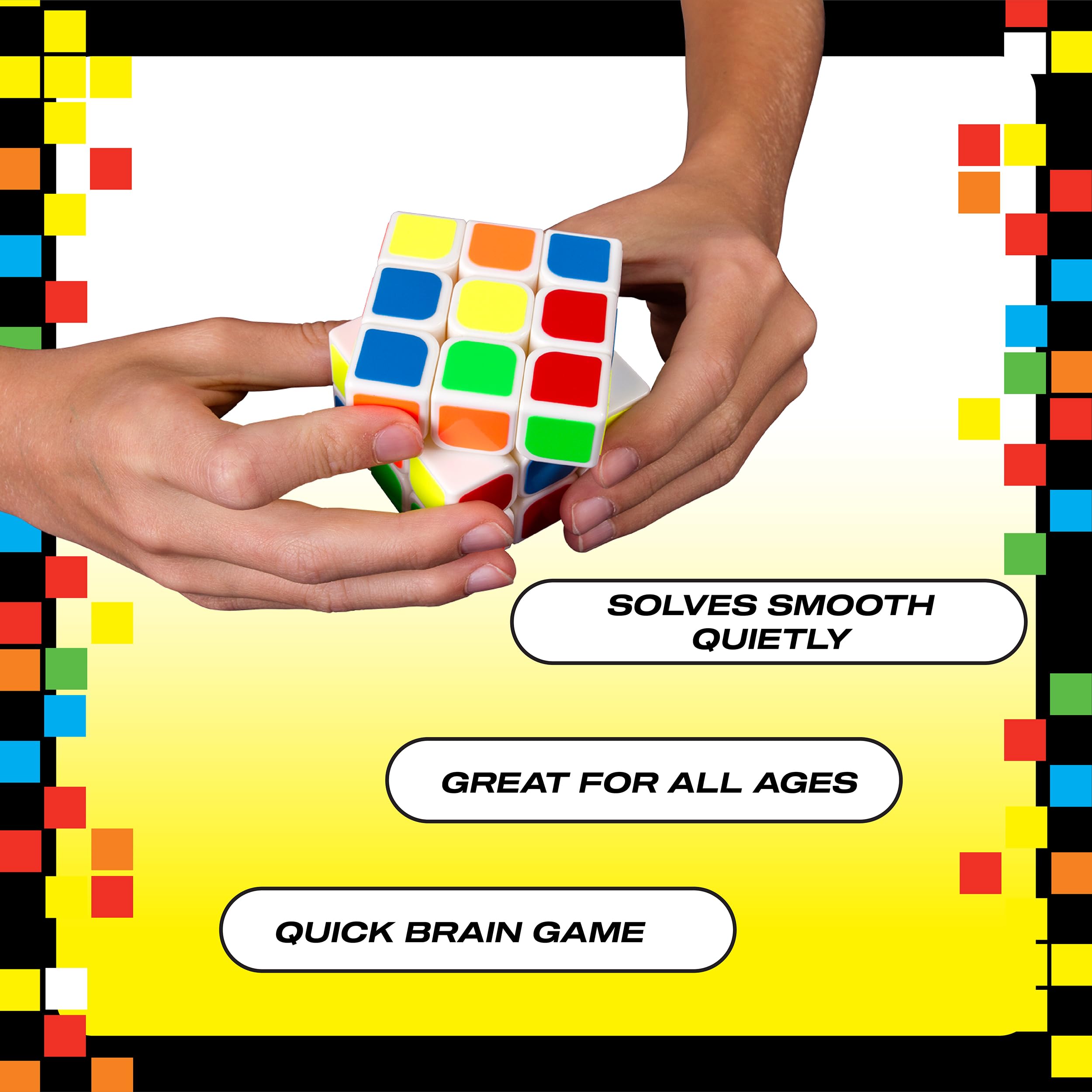 Duncan Quick Cube 3x3 Brain Teaser Puzzle - Smooth Corner-Cutting, 6 Colors