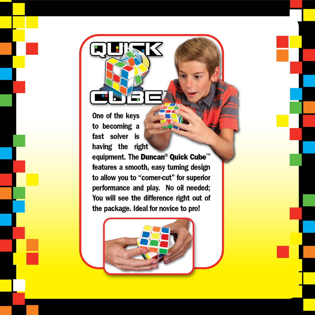 Duncan Quick Cube 3x3 Brain Teaser Puzzle - Smooth Corner-Cutting, 6 Colors