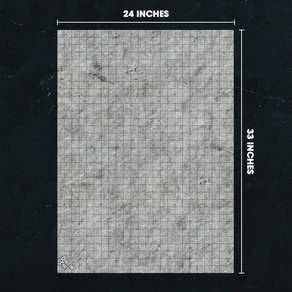 Dungeon Craft Double-Sided Battle Map 24x33 – Laminated Wet/Dry Erase Grid Mat for D&D RPG City Pack
