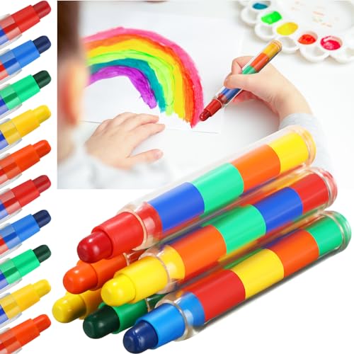 Dunzoom 15 Pcs Stackable Buildable Crayons - 5 Colors Interchangeable Rainbow Crayons for Adults, Party Favors, DIY