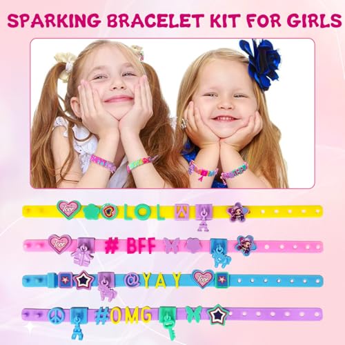 Dupamind Friendship Bracelet Making Kit for Girls – DIY Jewelry Craft with Snap-On System, Letter Beads & Charms, Ages 5-12