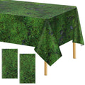 durony 2 Pack Green Moss Pattern Plastic Tablecloths 108x54 Inch Waterproof Party Table Covers for Nature Theme