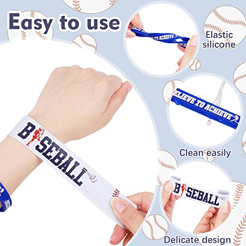 durony 48-Piece Baseball Bracelets Set – 24 Silicone + 24 Slap Bracelets for Party Favors and Prizes