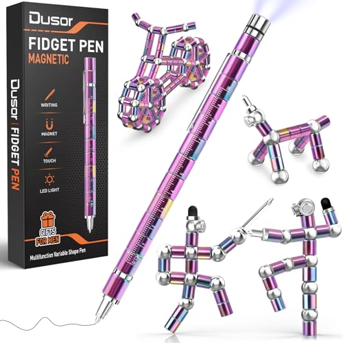 Dusor Fidget Pen: 13-in-1 Multifunction Pen for Men – Stress Relief Toy, Stylus, LED Light, and Deformation Toy Gift