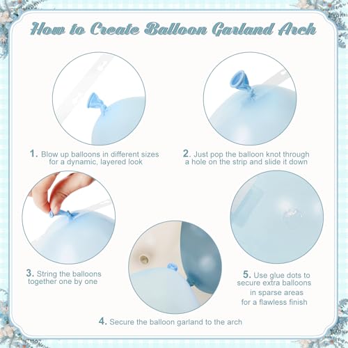 Dusty Blue Balloon Arch Kit 124Pcs - CROSSFINGERS Blue and White Balloon Garland for Baby Shower Bridal Shower Birthday