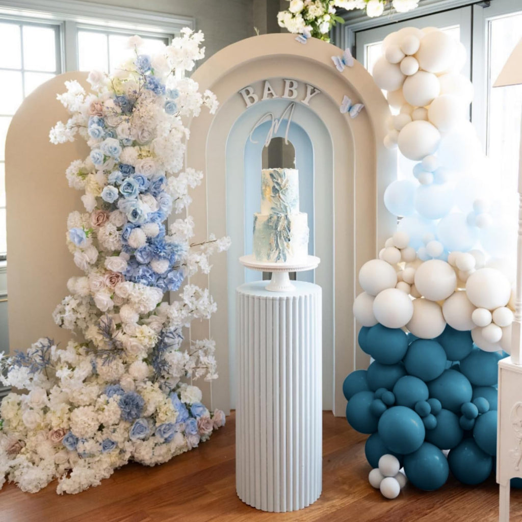 Dusty Blue Balloon Garland Kit - 167pcs Arch Kit with Sand White & White Balloons for Baby Shower Wedding Birthday