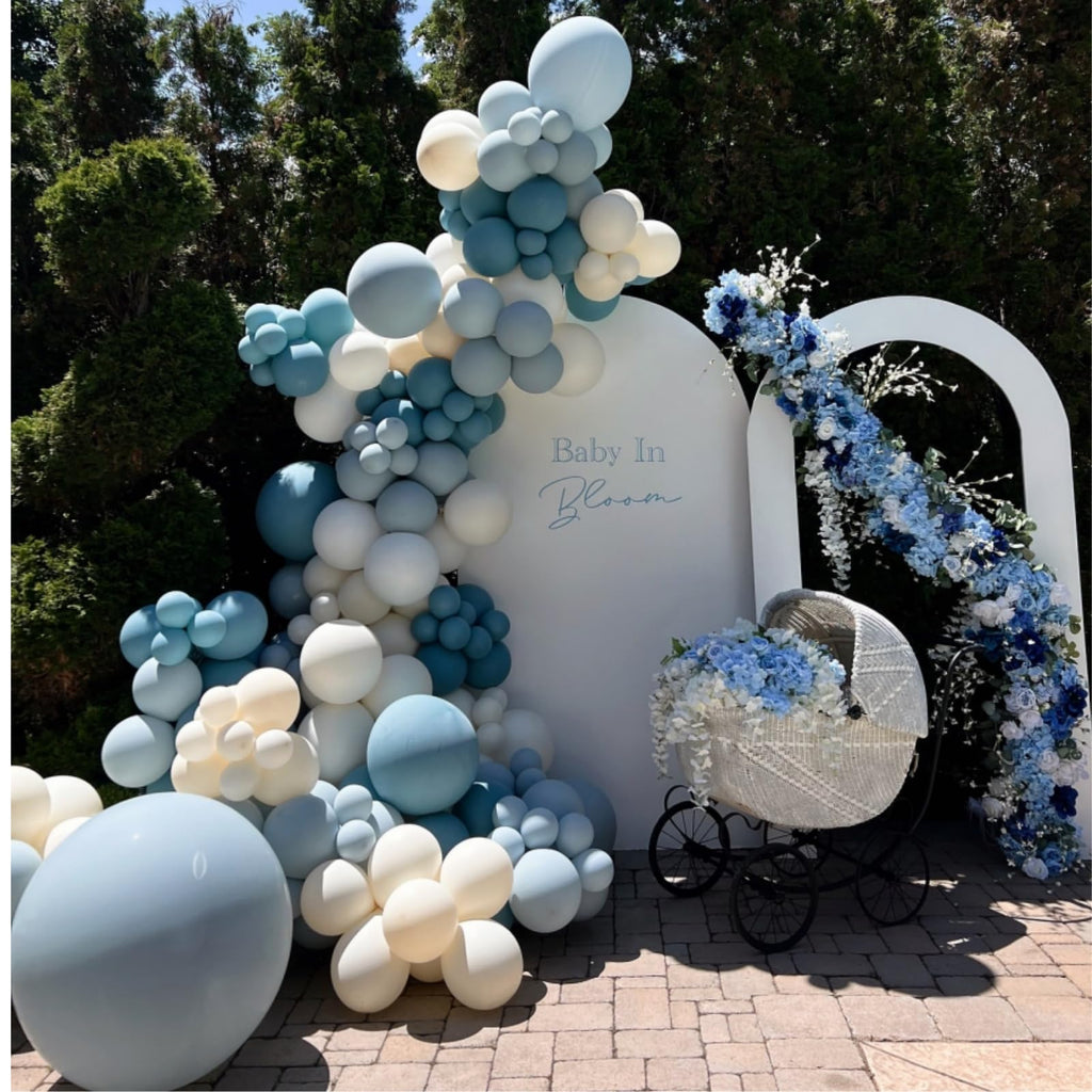 Dusty Blue Balloon Garland Kit – 125 Balloons with Arch Supplies for Baby Shower, Wedding & Birthday Decor