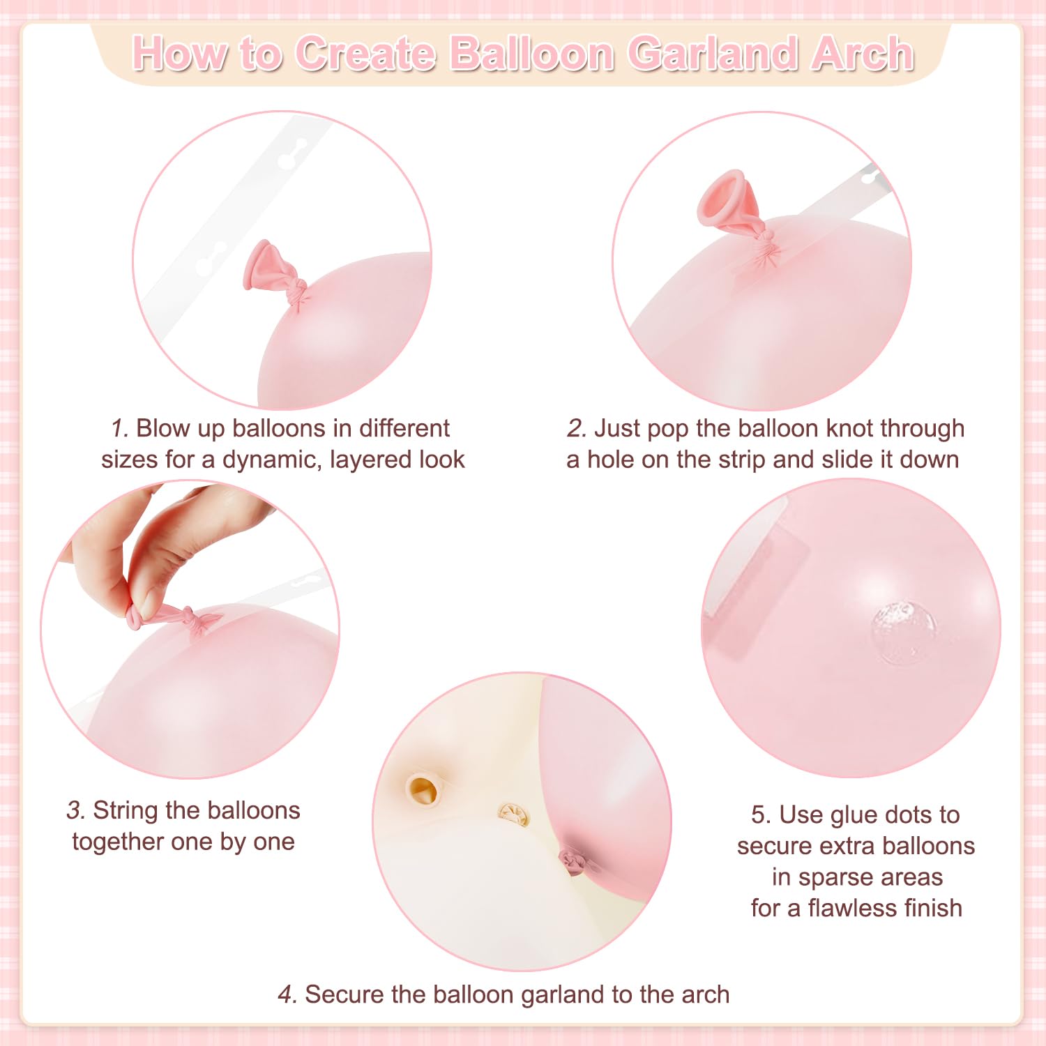 Dusty Pink Balloon Arch Kit 124 Pieces - CROSSFINGERS Boho Pink White Balloon Garland for Baby Shower Birthday Wedding