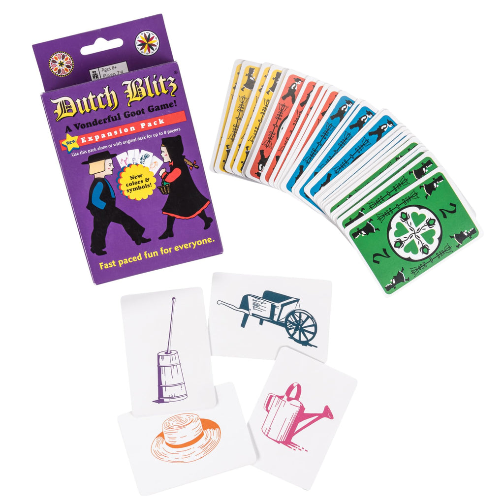 Dutch Blitz Purple Expansion Pack – 4 New Colors, Standalone or Combined Play for 2-8 Players, Fast-Paced Card Game for Ages 8+