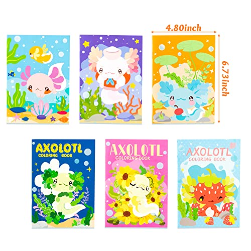 Dvbonike 24-Pack Axolotl Coloring Books for Kids Ages 4-8 – DIY Art Booklets with Cute Axolotl Designs, Bulk Party Favors, Classroom Activities, Halloween Gifts