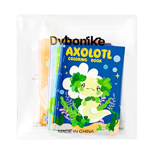 Dvbonike 24-Pack Axolotl Coloring Books for Kids Ages 4-8 – DIY Art Booklets with Cute Axolotl Designs, Bulk Party Favors, Classroom Activities, Halloween Gifts