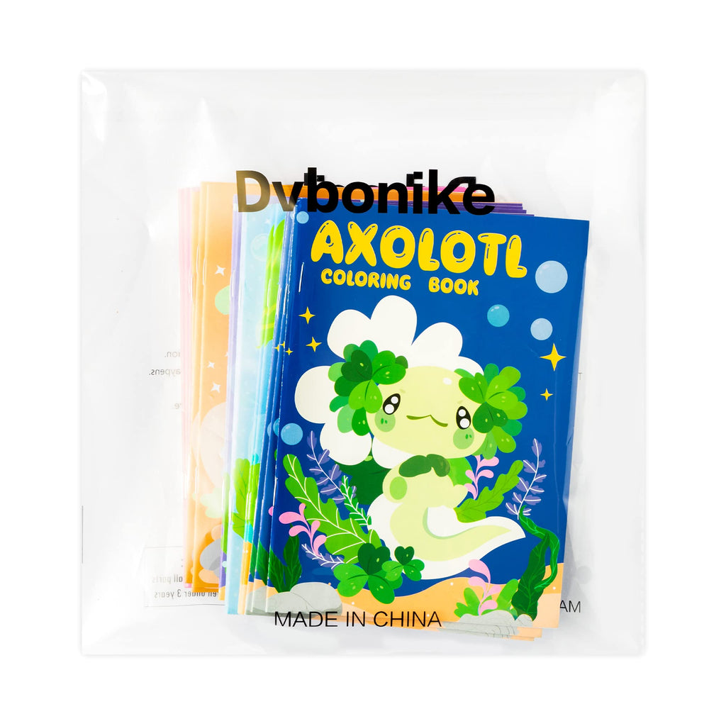Dvbonike 24-Pack Axolotl Coloring Books for Kids Ages 4-8 – DIY Art Booklets with Cute Axolotl Designs, Bulk Party Favors, Classroom Activities, Halloween Gifts