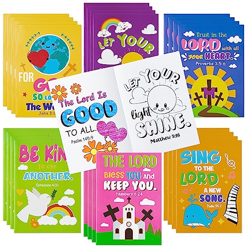Dvbonike 24-Pack Bible Coloring Books for Kids – Religious Theme, 6 Cover Designs, Double-Sided Pages
