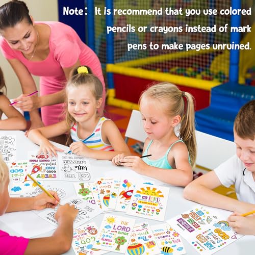 Dvbonike 24-Pack Bible Verse Coloring Books for Kids | Sunday School Activities | Religious DIY Art
