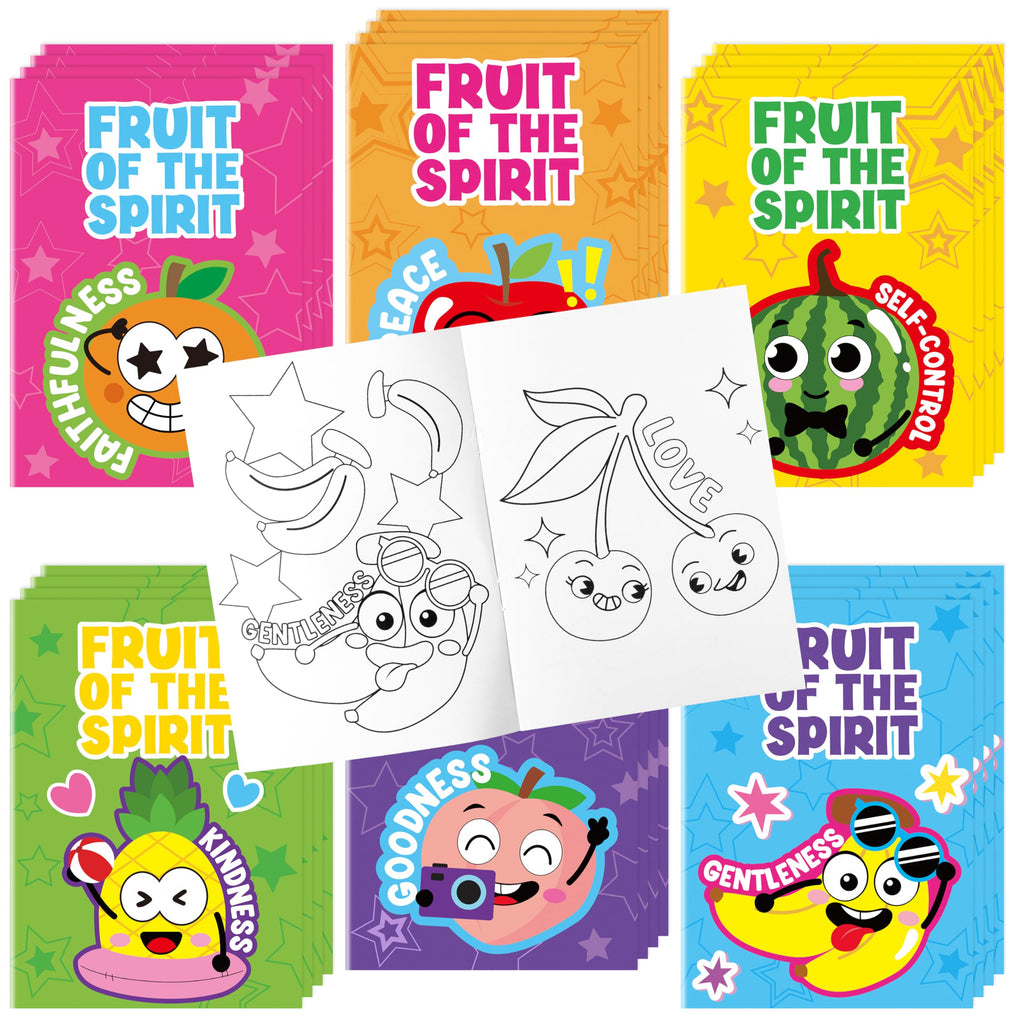 Dvbonike 24-Pack Fruit of the Spirit Coloring Books for Kids – Christian Sunday School Activities & Classroom Rewards