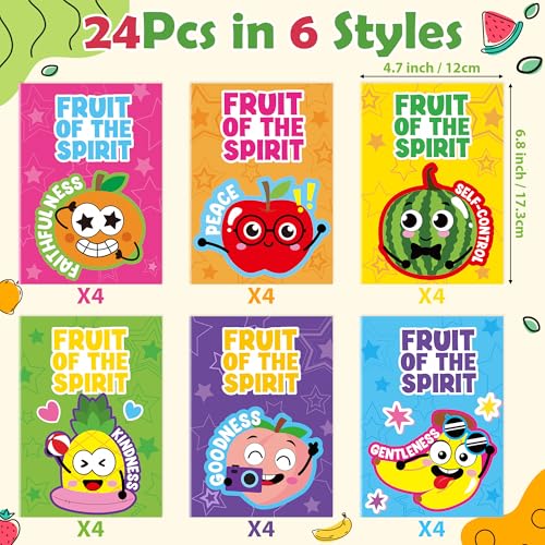 Dvbonike 24-Pack Fruit of the Spirit Coloring Books for Kids – Christian Sunday School Activities & Classroom Rewards
