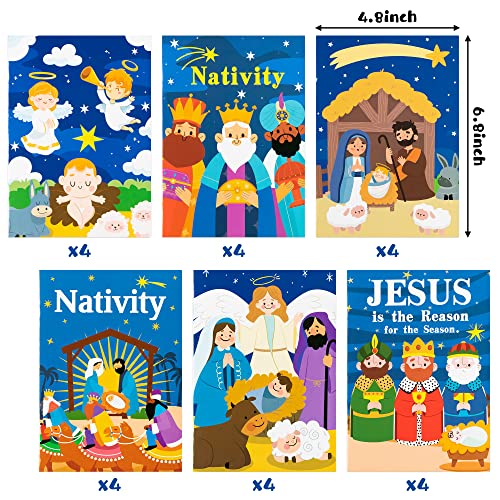Dvbonike 24-Pack Nativity Coloring Books for Kids - Christian Religious Activity Set