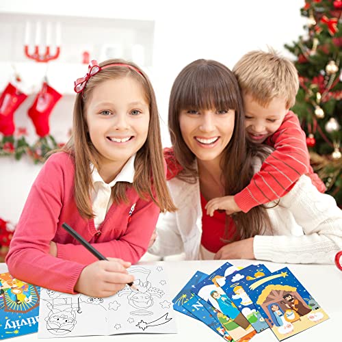 Dvbonike 24-Pack Nativity Coloring Books for Kids - Christian Religious Activity Set