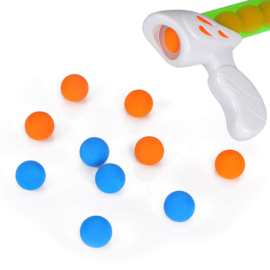 DX DA XIN 40-Pack Foam Balls for Air Popper Gun – Soft Refill Ammo (Blue & Orange)