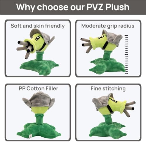 Dyharnsty Gatling Pea Plush - 8 Inch Plants vs Zombies Soft Toy