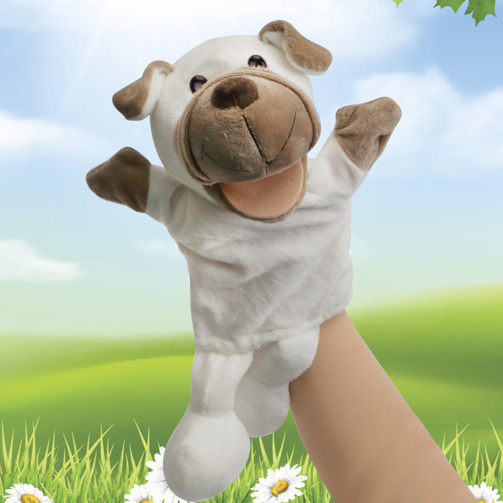 Easfan Puppy Hand Puppet - 12.5" Soft Plush with Movable Mouth, Machine Washable Interactive Storytelling Toy for Toddlers Kids