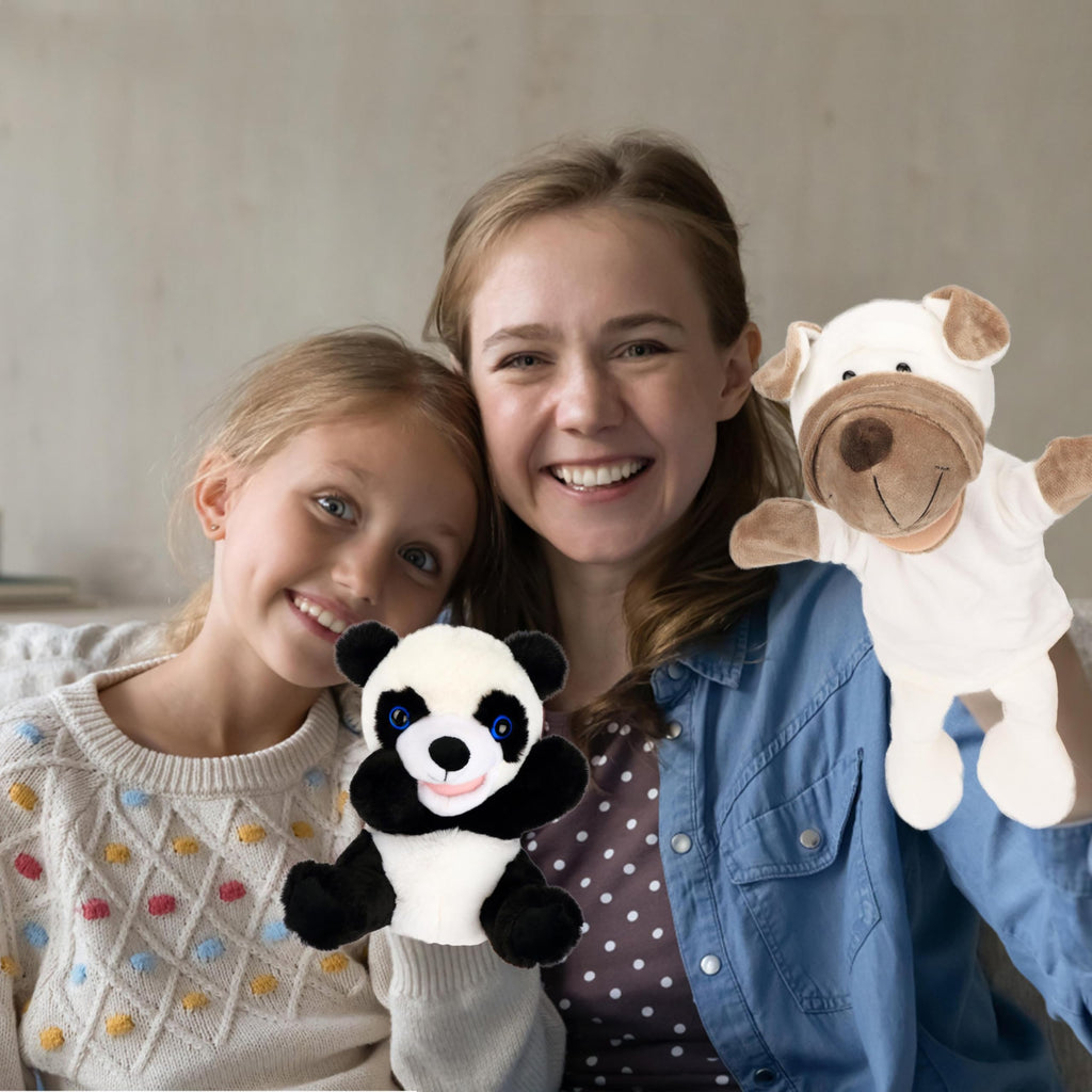 Easfan Puppy Hand Puppet - 12.5" Soft Plush with Movable Mouth, Machine Washable Interactive Storytelling Toy for Toddlers Kids