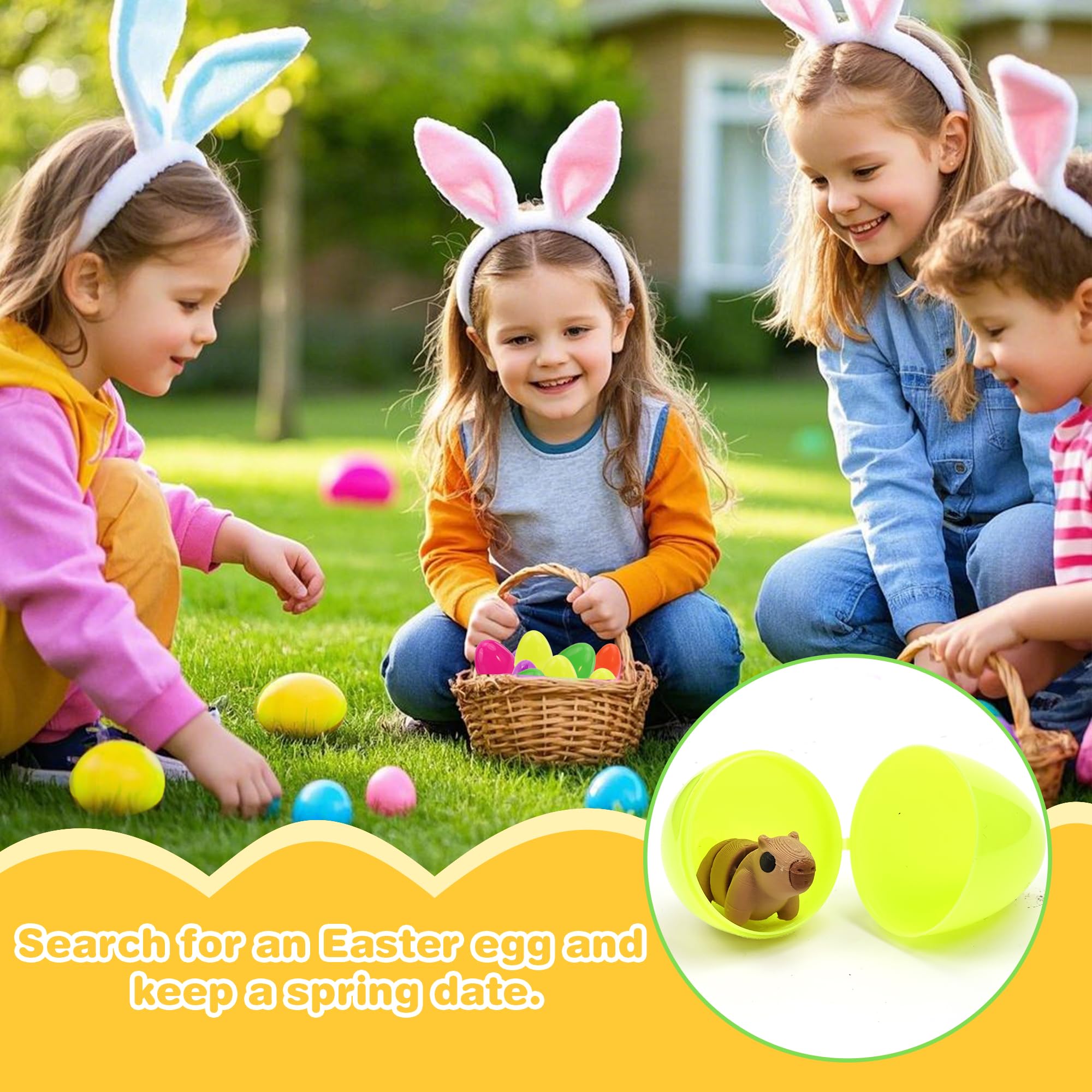 Easter Egg with 38 Articulated 3D Printed Animal Figurines – Flexible Fidget Toys for Kids