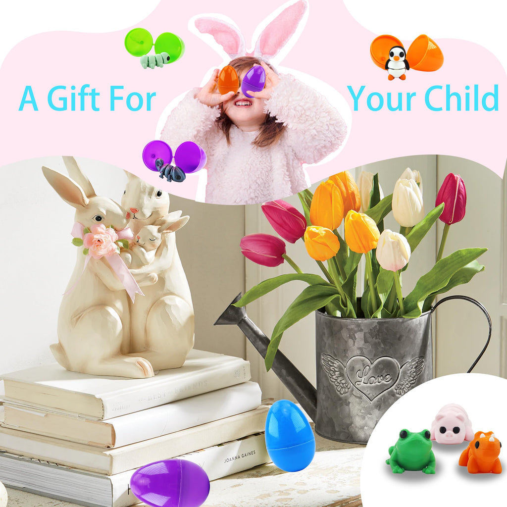 Easter Egg with 38 Articulated 3D Printed Animal Figurines – Flexible Fidget Toys for Kids