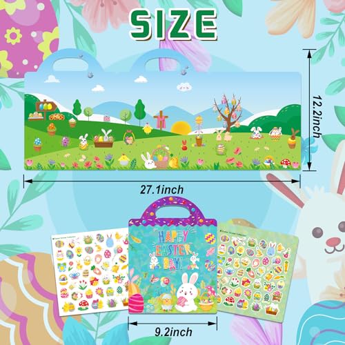 Easter Reusable Sticker Book for Kids 3-6 – 114 PVC Stickers, Portable Travel Toy for Boys & Girls (A)