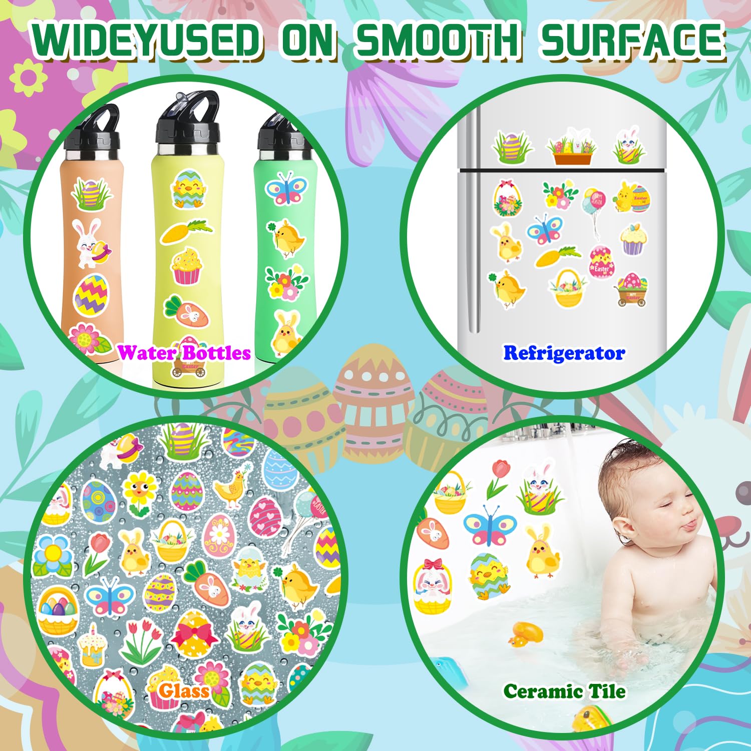 Easter Reusable Sticker Book for Kids 3-6 – 114 PVC Stickers, Portable Travel Toy for Boys & Girls (A)