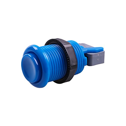 Easyget 6-Pack 30mm Arcade Push Buttons (Blue) - HAPP Style with Microswitches for MAME/JAMMA/Raspberry Pi
