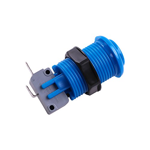 Easyget 6-Pack 30mm Arcade Push Buttons (Blue) - HAPP Style with Microswitches for MAME/JAMMA/Raspberry Pi
