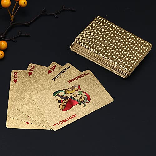 EAY Gold Waterproof Playing Cards – 2 Deck Set, Flexible & Washable Poker Cards