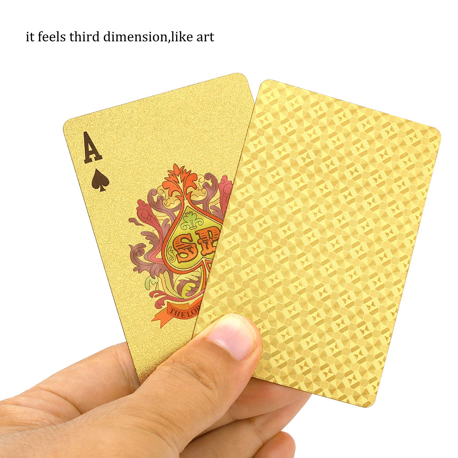 EAY Gold Waterproof Playing Cards – 2 Deck Set, Flexible & Washable Poker Cards