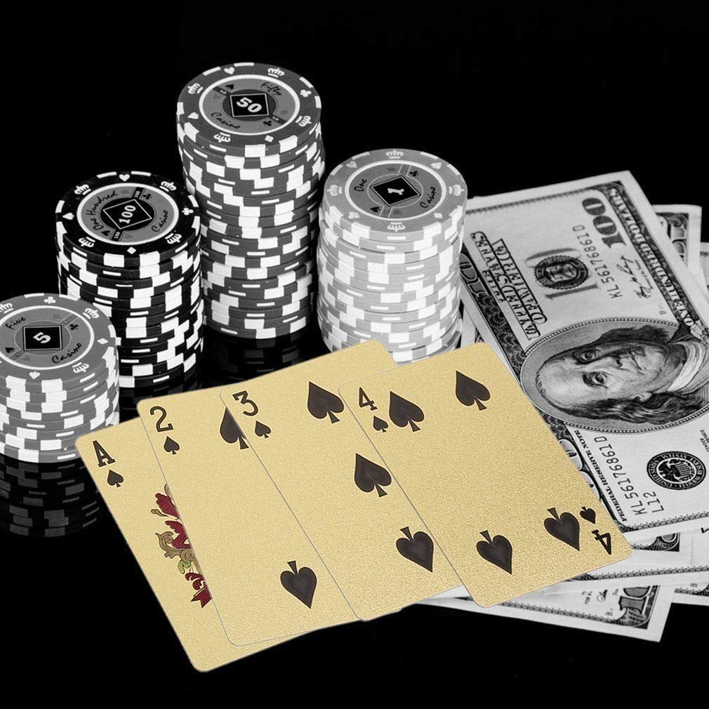 EAY Gold Waterproof Playing Cards – 2 Deck Set, Flexible & Washable Poker Cards