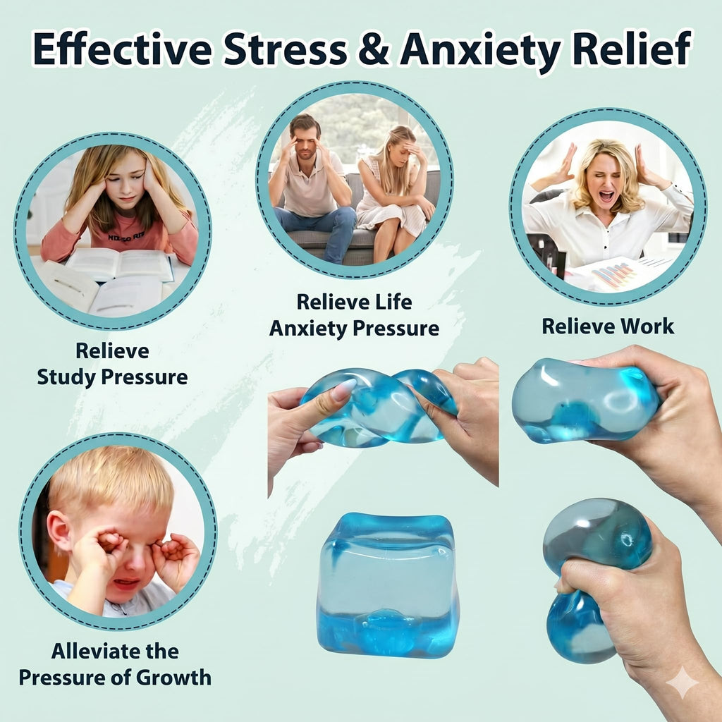 eBuzz Trend Mega Squeeze Stress Cube – 35% Larger, No Leak, ASTM Certified Fidget Toy