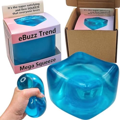 eBuzz Trend Mega Squeeze Stress Cube – 35% Larger, No Leak, ASTM Certified Fidget Toy