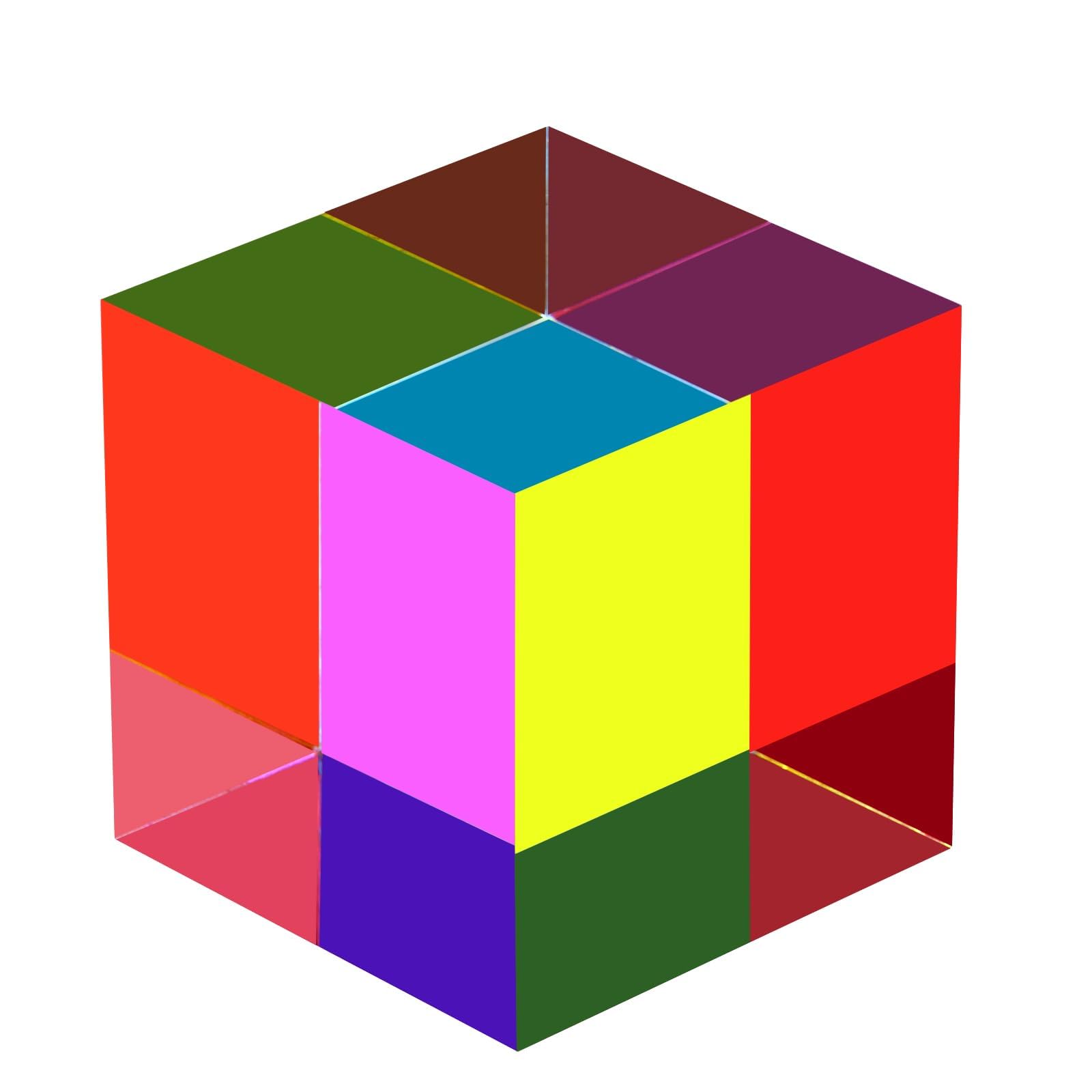 ECBANLI CMY Color Cube 50mm Acrylic Prism – Color Mixing Toy for Kids & Adults, Stress Relief Desktop Decor