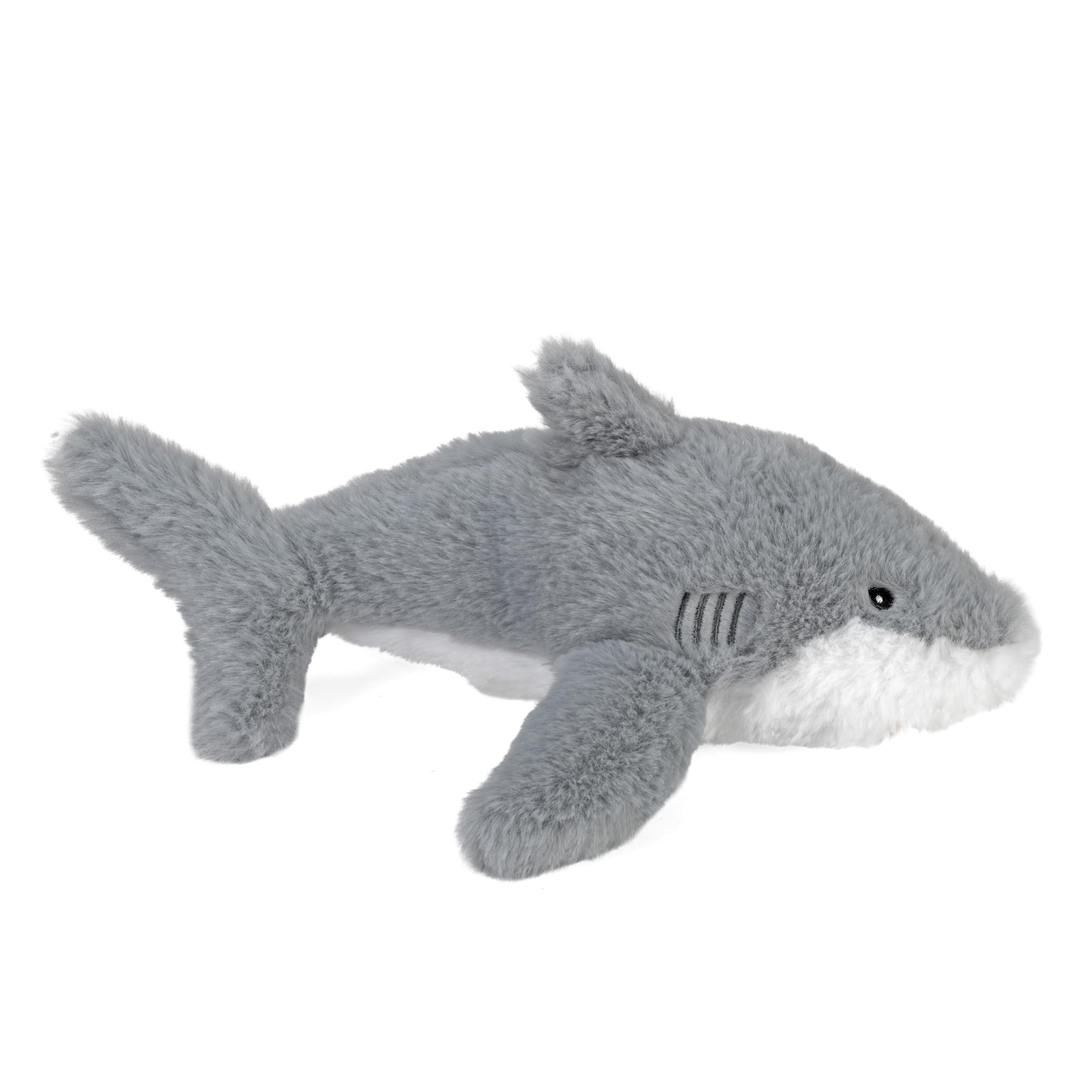EcoKins Mini Great White Shark 8" Stuffed Animal – 7 Recycled Bottles, Sustainable Plush Toy