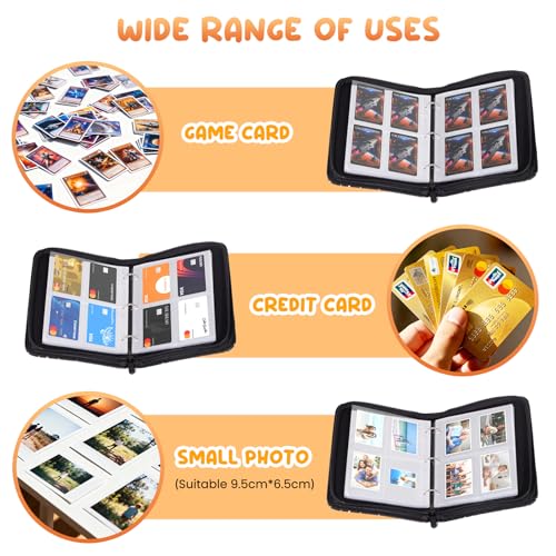 Edrape 4-Pocket Trading Card Binder – Holds 400 Cards, 50 Sleeves, Zipper Closure, Black